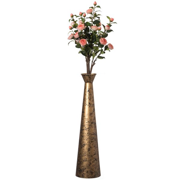 Uniquewise Brushed Paint Unique Straight Design Metal Floor Vase for Entryway, Living or Dining Room, Large QI004445.L
